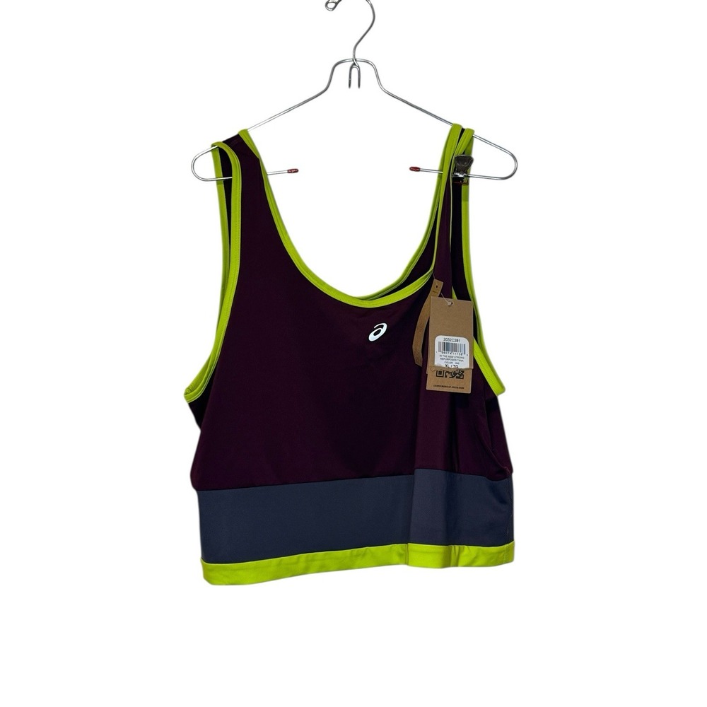 Asics Women's Top New Strong Repurposed Tank Cropped Colorblock Size XL NWT